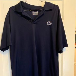Under Armour Penn State Polo Shirt.  Men's size Large Navy Blue